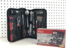Apollo Tools 56-Piece SAE Compact Auto Tool Set with Zippered Case for Car and Motorcycle Repair - Red