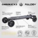 AT V.2 Carbon Fiber All-Terrain Electric Skateboard, 28MPH, 19-Mile Range, 3000W Dual Motor, Black, for Adults & Teens