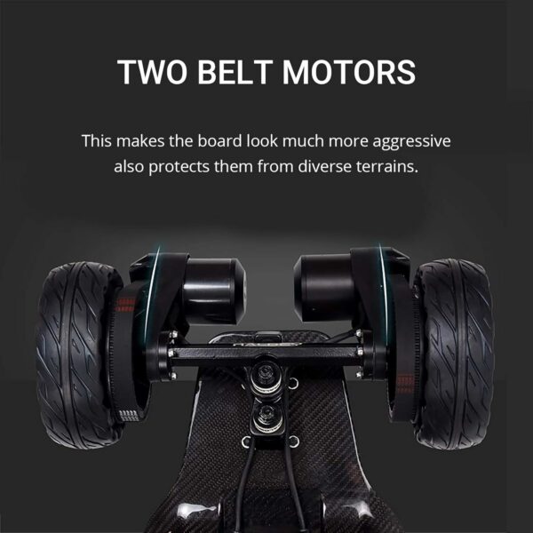 AT V.2 Carbon Fiber All-Terrain Electric Skateboard, 28MPH, 19-Mile Range, 3000W Dual Motor, Black, for Adults & Teens - Image 4