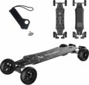 AT V.2 Carbon Fiber All-Terrain Electric Skateboard, 28MPH, 19-Mile Range, 3000W Dual Motor, Black, for Adults & Teens