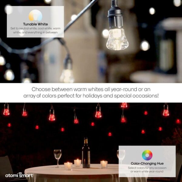 Atomi Smart WiFi Color String Lights 24ft Waterproof LED Alexa Google Compatible - Image 5
