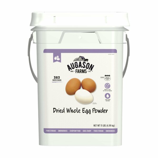 Augason Farms Dried Whole Egg Powder, 11 lb, 383 Servings, Long Shelf Life Emergency Food Supply