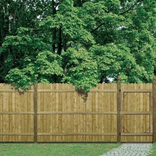 Barrette 6x8 ft Pressure-Treated Wood Privacy Fence Panel with Dog-Ear Design - Image 2