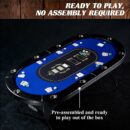 Barrington 10 Player Blue Poker Table with Metal Frame & Cup Holders - No Assembly Required