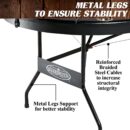 Barrington 10 Player Blue Poker Table with Metal Frame & Cup Holders - No Assembly Required