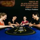 Barrington 10 Player Blue Poker Table with Metal Frame & Cup Holders - No Assembly Required
