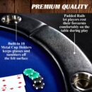 Barrington 10 Player Blue Poker Table with Metal Frame & Cup Holders - No Assembly Required