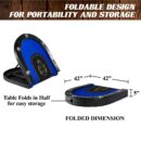 Barrington 10 Player Blue Poker Table with Metal Frame & Cup Holders - No Assembly Required