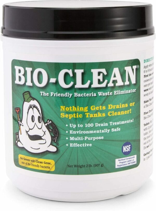 Bio-Clean Natural Drain Cleaner 2lb - Enzyme-Based, Eco-Friendly, 100 Treatments, Safe for Septic & Grease Traps