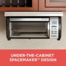 BLACK+DECKER SpaceMaker Under-Cabinet Toaster Oven, 9" Pizza Capacity, Digital Controls, Black/Stainless Steel