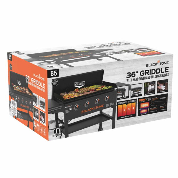 Blackstone 36" 4-Burner Propane Griddle with Hard Cover & Grease Management System - Image 3