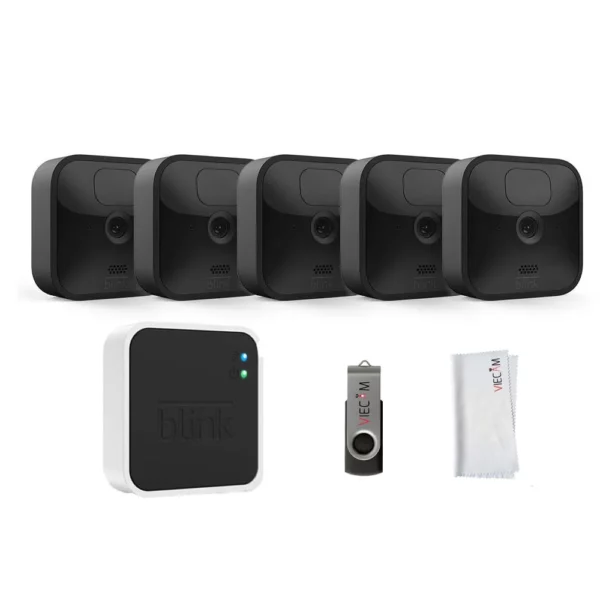 Blink Outdoor 5 Camera Kit - Wireless Weather-Resistant 1080p HD Security System with Night Vision & Local Storage
