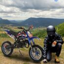49cc Gas-Powered Mini Dirt Bike for Kids & Adults - 40 MPH, Disc Brakes, 150kg Capacity, Off-Road, Blue