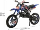 49cc Gas-Powered Mini Dirt Bike for Kids & Adults - 40 MPH, Disc Brakes, 150kg Capacity, Off-Road, Blue