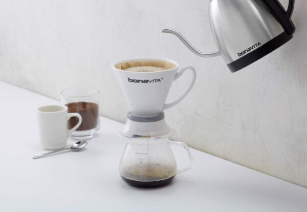 Bonavita 1.0L Variable Temp Gooseneck Electric Kettle, 1000W, Precise Pour, Silver - Image 3