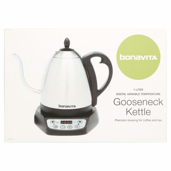 Bonavita 1.0L Variable Temp Gooseneck Electric Kettle, 1000W, Precise Pour, Silver - Image 5