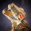 Brand 2.5 ft Animated Poseable Skeleton Wolf with Red LED Eyes Halloween Decor