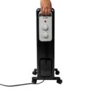 Brand 1500W Oil-Filled Radiant Electric Space Heater with Adjustable Thermostat, Safety Features, Portable Design