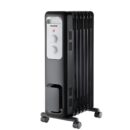 Brand 1500W Oil-Filled Radiant Electric Space Heater with Adjustable Thermostat, Safety Features, Portable Design