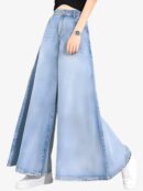 Brand Solid Wide Leg Jeans A3 - Modern Relaxed Fit Denim Pants