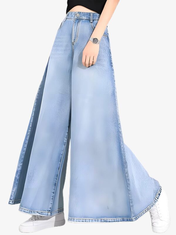 Brand Solid Wide Leg Jeans A3 - Modern Relaxed Fit Denim Pants - Image 2