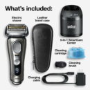 Braun Series 9 Pro 9465cc Men's Wet & Dry Electric Shaver with Clean Station, Noble Metal