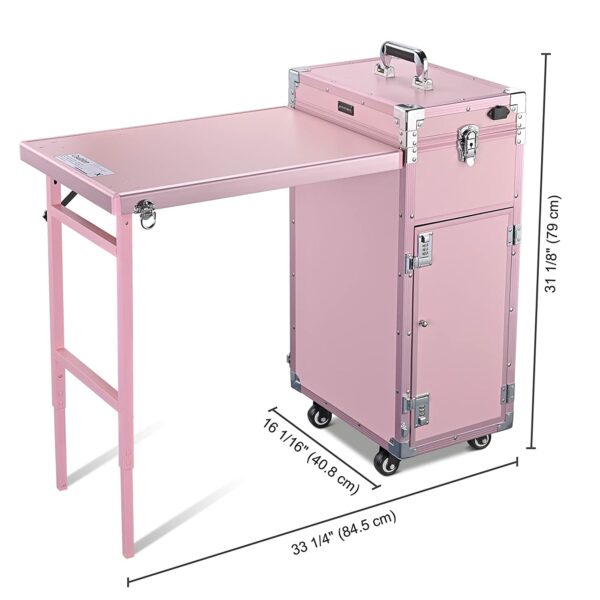 Byootique Portable Makeup Train Case with Mirror, 4 Drawers, Bluetooth Speaker & USB Port - Image 6