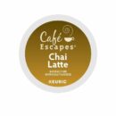 Cafe Escapes Chai Latte K-Cup Pods, 96 Ct - Black Tea & Spices, Keurig Compatible