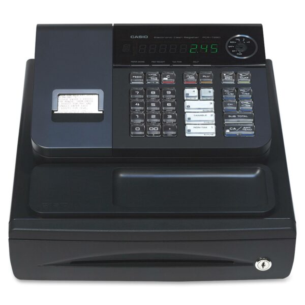 Casio PCR-T280 Cash Register - High-Speed Thermal Printer, Antibacterial Keyboard, 1200 PLUs, 8 Operators, 5 Department Keys