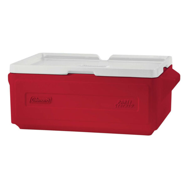 Coleman Party Stacker Cooler - Red, Fits 24 Cans, Made in USA