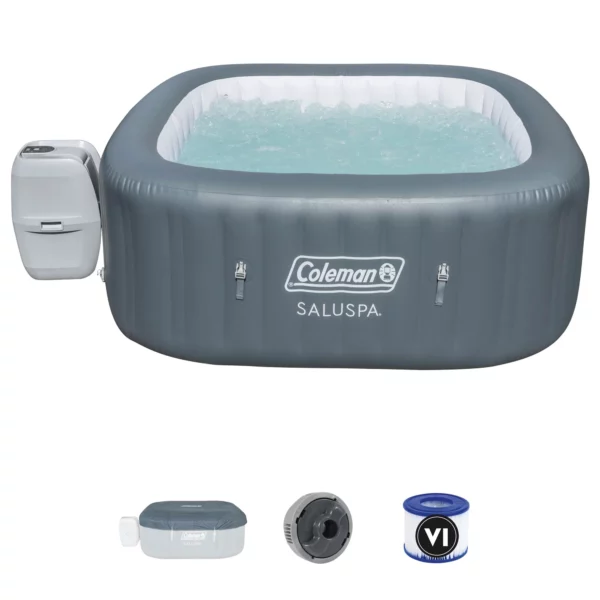 Coleman SaluSpa 4-6 Person Inflatable Hot Tub with 114 AirJets, DuraPlus Material, Freeze Shield, and Digital Control Panel