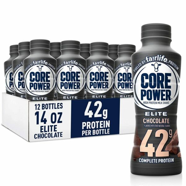 Core Power Elite Chocolate Protein Shake, 42g Protein, 14 Fl Oz, 12 Pack - Workout Recovery Drink