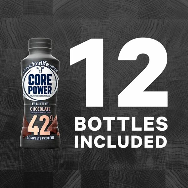Core Power Elite Chocolate Protein Shake, 42g Protein, 14 Fl Oz, 12 Pack - Workout Recovery Drink - Image 6