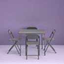 Cosco 5-Piece Folding Card Table Set with Vinyl Seats, Black - Easy Storage, Durable, Ideal for Dining & Games