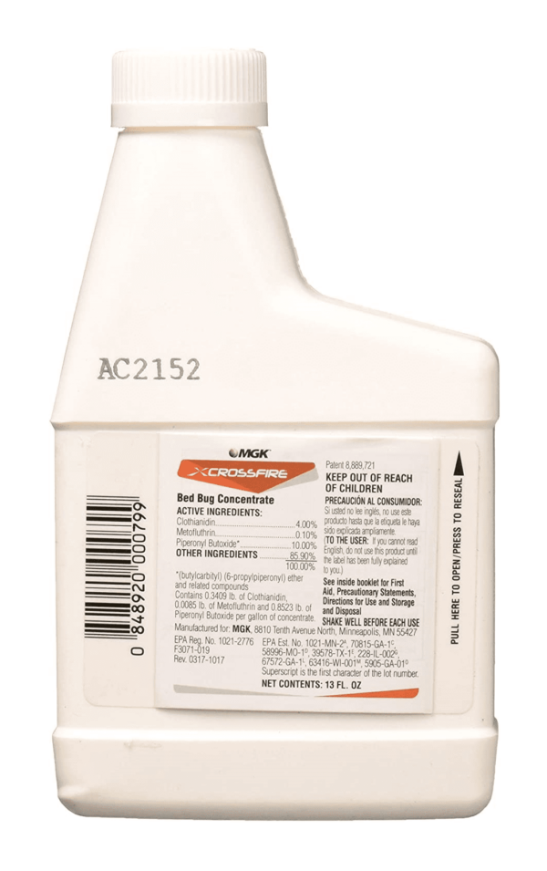 Crossfire Bed Bug Concentrate 13oz - Fast-Acting Non-Staining Indoor Pest Control