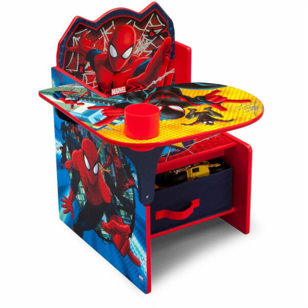 Delta Children Spider-Man Chair Desk with Storage Bin, Scratch-Resistant, for Kids 3-6, Greenguard Gold Certified