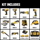 DEWALT 20V MAX 10-Tool Combo Kit with Batteries & Charger - Drill, Impact Driver, Blower, Flashlight, Speaker, Grinder, Saw, Vacuum