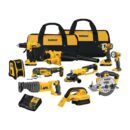 DEWALT 20V MAX 10-Tool Combo Kit with Batteries & Charger - Drill, Impact Driver, Blower, Flashlight, Speaker, Grinder, Saw, Vacuum