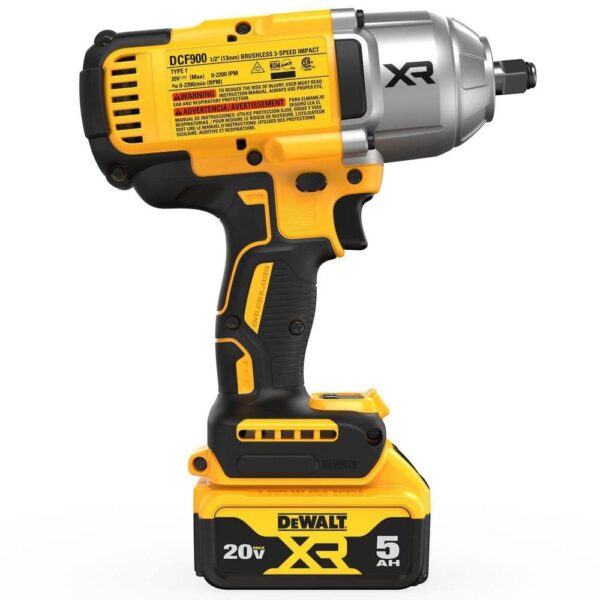 DEWALT 20V MAX XR 1/2" Cordless Impact Wrench Kit, High Torque, LED, Battery & Charger - Image 2
