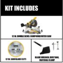 DEWALT DWS779 12" Dual Bevel Sliding Compound Miter Saw, 15 Amp, 3800 RPM, Efficient Dust Collection