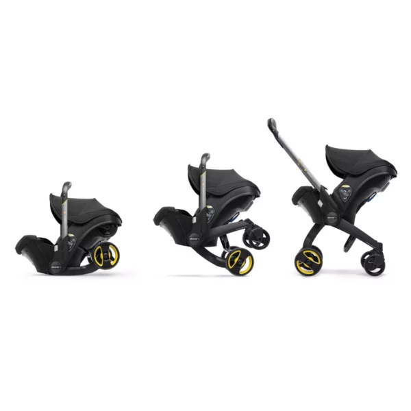 Doona Infant Car Seat & Stroller, Nitro Black - 5-Point Harness, TUV/FAA Approved, Anti-Rebound Bar