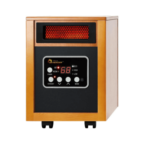 Dr. Infrared Heater 1500W Indoor Electric Space Heater with Thermostat & Remote Control