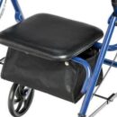 Drive Medical Rollator Walker, Foldable 4-Wheel, Padded Seat & Backrest, 6-Inch Wheels, Blue