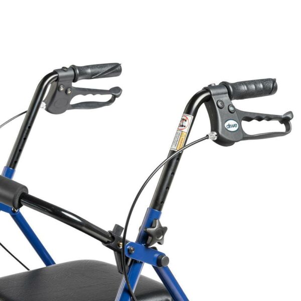 Drive Medical Rollator Walker, Foldable 4-Wheel, Padded Seat & Backrest, 6-Inch Wheels, Blue - Image 9