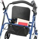 Drive Medical Rollator Walker, Foldable 4-Wheel, Padded Seat & Backrest, 6-Inch Wheels, Blue
