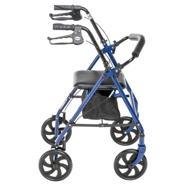 Drive Medical Rollator Walker, Foldable 4-Wheel, Padded Seat & Backrest, 6-Inch Wheels, Blue - Image 3