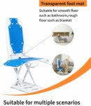 DurablePro Electric Lift Chair, Blue, Foldable, Waterproof, Wing Back, 300 lbs Capacity, Rechargeable, for Bathroom/Bedroom