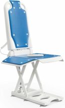 DurablePro Electric Lift Chair, Blue, Foldable, Waterproof, Wing Back, 300 lbs Capacity, Rechargeable, for Bathroom/Bedroom