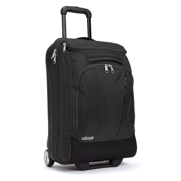 eBags TLS Mother Lode Mini 21" Wheeled Duffel - Hardside Back, Softside Front, Easy-Access Pocket, Black Carry-On Luggage