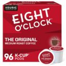 Eight O'Clock Coffee Original Medium Roast Recyclable K-Cup Pods, 96 Count